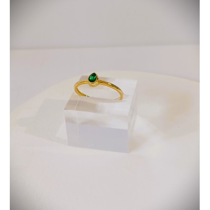 Γυναικείο Ασημένιο επίχρυσο δαχτυλίδι με ζιργκον (SR73)